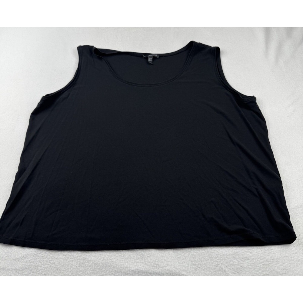 Eileen Fisher 100% Silk Tank Top Sleeveless Black Shirt Top Sz 1X